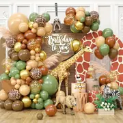 131Pcs Jungle Theme Balloon Garland Set Birthday Party Anniversary Party Scene Decoration Room Interior Decoration