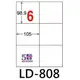 【1768購物網】LD-808-W-A 龍德(6格) 白色三用貼紙 - 98.9x105mm - 105張/盒 (LONGDER)
