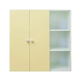 【南亞塑鋼】防水3尺二門三格組合式塑鋼衣櫃/單吊桿收納衣櫃(白色+粉黃色)