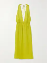 [Christopher Esber] Christopher Esber - Spring Silk-georgette Halterneck Midi Dress - Green - UK 8 UK 8 Green