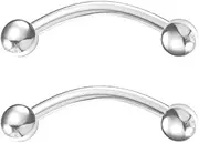 [Body CAC] 18G/16G Titanium Bent Curved Barbell Banana Bar,Rook Bridge Helix Eyebrow Rings Piercing Jewellery 6mm/8mm/10mm/12mm