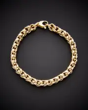 14K Italian Gold Braided Wheat Bracelet