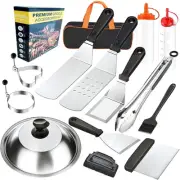Griddle Accessories Kit, 12-Piece Stainless Steel BBQ Tools Set with Spatulas...