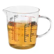 200ml Scaled Glass Measuring Cup with Handle and V-shaped Spout, Clear