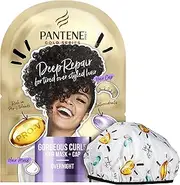 Pantene Gold Series Hair Mask & Reusable Shower Cap, Stocking Filler, Deep Repair Conditioner Hair Treatment, Curly Hair Products, 20ml, Gifts for Women