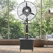 Patio Misting Fans,Outdoor Fan with Water Tank, Industrial Floor Fan, Pedestal Fan, 3-Speed, Water Mist Cooling，Cool, Moist and Comfortable; Spray Fan for Backyards, Patios and More(Fixed,750mm (30in