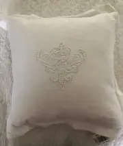 Ralph Lauren Embroidered 14 x 14 Decorative Cotton/linen Pillow Down Feathers