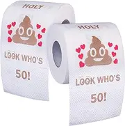 50th Birthday Gifts for Women and Men - Funny Toilet Gag Gift - Happy 1970 Bday Gift Ideas, Turning Fifty and 50 Year Old Party Decorations Supplies for Him and Her - 2 Rolls