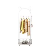 NNETB White Cat Ears Nordic Clothes Hanger with Basket