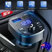Bluetooth 5.0 Car Wireless FM Transmitter Adapter Hands-Free 2USB PD Charger New
