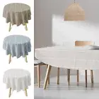 Rustic Stripe Embroidered Tablecloth Elegant Oval Dining Table Cloth gyrgJ