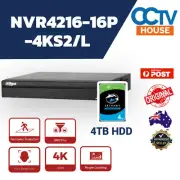 DHI-NVR4216-16P-4KS2/L 16 Channels + 4TB HDD Smart ONVIF H.265 HDMI NVR