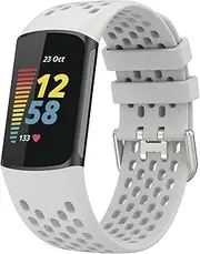 Chofit Band intended for Fitbit Charge 5 6 Smart Watch, Soft Breathable Quick Release Silicone WristBand Strap for Charge 5 6