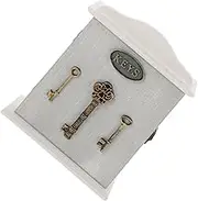 SOESFOUFU Wooden Key Holder Box Rustic Wall Mounted Key Cabinet with Hooks for Indoor Use Decorative Rack for Entryway Office Hallway Bedroom and Living Storage