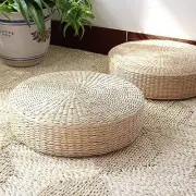 Round Pouf Tatami Cushion Floor Cushions Straw Meditation Soft Yoga Mat