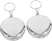 Healeved 2Pcs Portable Pill Organizer Keychain Compact Medicine Storage Case for Daily Use and Travel Lightweight Mini Pill Holder with Keychain Integration for Easy Access