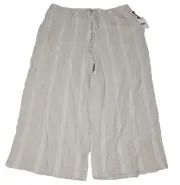 DKNY Wide Leg Drawstring Elastic Waist Pull-On Pants Capri Size XL New