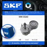 Aux Belt Tensioner fits SAAB 9-5 YS3G 1.6 10 to 12 A16LET Drive V-Ribbed SKF New