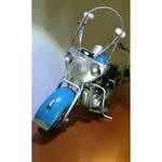 現貨(整組買送腳踏車) 1969年哈雷機車金屬模型 嬉皮車 哈雷 HARLEY 擺飾 百件 擺設 藍色 摩托車 重機