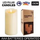 Flameless LED Pillar Candles 15cm Battery Operated Realistic Flickering Candle