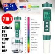 7 in 1 PH Meter TDS EC Salinity Temperature Digital Water Quality Monitor Tester