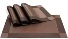 PVC Placemats Heat-Resistant Placemat for Dining Table Easy To Clean Brown 4 Pcs