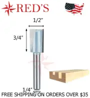 Tideway Carbide IND LC01060804 1/2" Bottom Cleaning 1/4" shank router bit