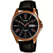 Casio MTPE1384L-1A Men's Enticer Collection Leather Band Watch