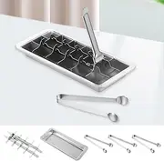DJAPWPX 18 Slots Stainless Steel Ice Cube Tray with Release Handle and Removable Slots, Multipurpose Ice Tray for Bars and Kitchens DIY Dishwasher Safe