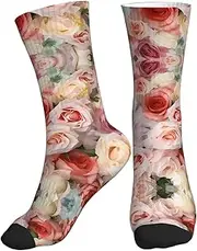 [ALLiYa] Soft Color Pale Faded Mix Of Roses Compression Socks For Women Men Circulation Is For Athletic Running Cycling Daily Wear