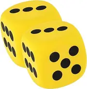 Vaguelly 2pcs Large Dice Giant Dice Foam Eva Yellow