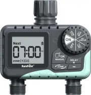 RAINPOINT Water Timer for Garden Hose - 2 Zone Sprinkler Timer with Rain Delay/M