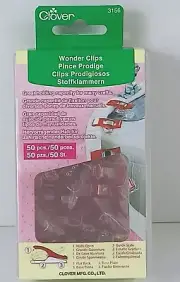 CLOVER Wonder Clips - 50pc Red With Handy Storage Case SEALED