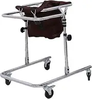Walking Aid with Seat Wheel, Adjustable Height Walker, for Kids Cerebral Palsy Disability Rehabilitation Auxiliary Walking Frame(Brown)