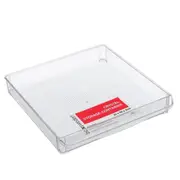 2x Stackable Acrylic Fridge Tray 30x30CM Container Food Storage Pantry Organiser