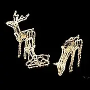 LED Set of 3 Moving Head Reindeer Family Rope Light for Christmas Yard Decoration Warm White