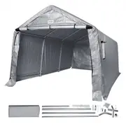 VEVOR Outdoor Portable Storage Shelter Shed, 3.05x4.57x2.44m Heavy Duty All-Season Instant Garage Tent Canopy Carport with Roll-up Zipper Door and Ven