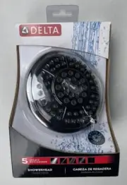 Delta 5-Spray Patterns 1.75 GPM 4.94 in. Wall Mount Fixed Shower Head in Chrome