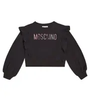 [Moschino Kids] Moschino Kids Logo cotton-blend jersey sweatshirt Y 6 black
