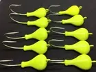 1.5 oz Banana Jig Head Chartreuse 10 Pack 6/0 Mustad Hook Striped Bass Blue Fish