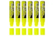 Texta Jumbo Liquid Chalk Markers Wet Wipe Chisel 15mm Yellow 6 Pack