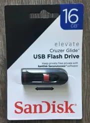 SanDisk Cruzer Glide USB Flash Drive 16 GB. Retractable Connector NIP