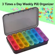 1x Weekly Pill Box Organizer 3 Times a Day Pill Organizer Case Medicine Portable