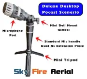 DJI Mic 2 Wireless Microphone Deluxe Desktop Podcast Interview Set Handle Holder
