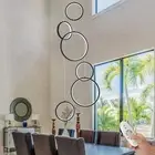 Black Modern Chandelier for Dining Room,Dimmable Modern Led Pendant Light Fixtur