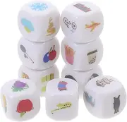 ibasenice Story Dice Set 9 Colorful Storytelling Cubes, Creativity Hub Game Funny Dices 54 Images Storytelling Game Dices Early Education Dices Party Dice Toys (Fruit)