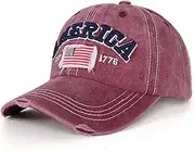 [KQueenStar] Maga Trump Hat 2024 - Donald Trump Merchandise America Flag Hat Embroidered Distressed Baseball Cap