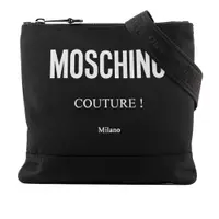 在飛比找ETMall東森購物網優惠-MOSCHINO Logo 尼龍薄款斜背包(黑色) A742