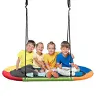 150CM Kids Tree Swing Outdoor Saucer Swing w/Adjustable Rope 300KG Max Capacity