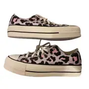 Converse Sneakers CTAS OX Platform Purple Pink Leopard Women Size 6 New
